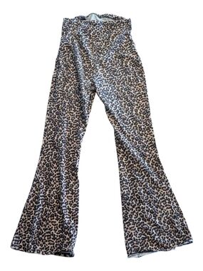 ONLY Maternity Leopard Print High Waist Flare Leggings Pants Medium EUC